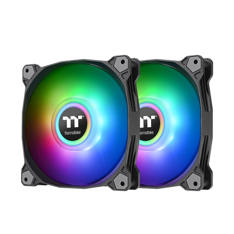 Thermaltake Pure Duo 12 ARGB Sync Radiator Fan (2-Fan Pack)-Black - 2 Pack