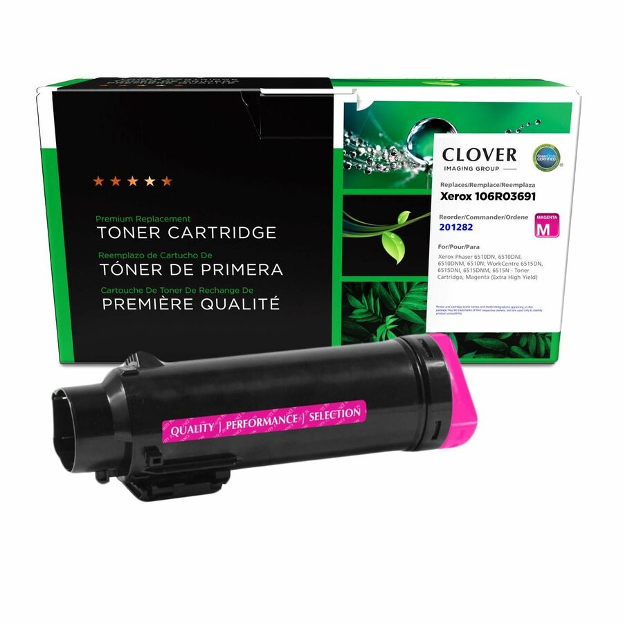 Clover Imaging Remanufactured Extra High Yield Magenta Toner Cartridge for Xerox 106R03691