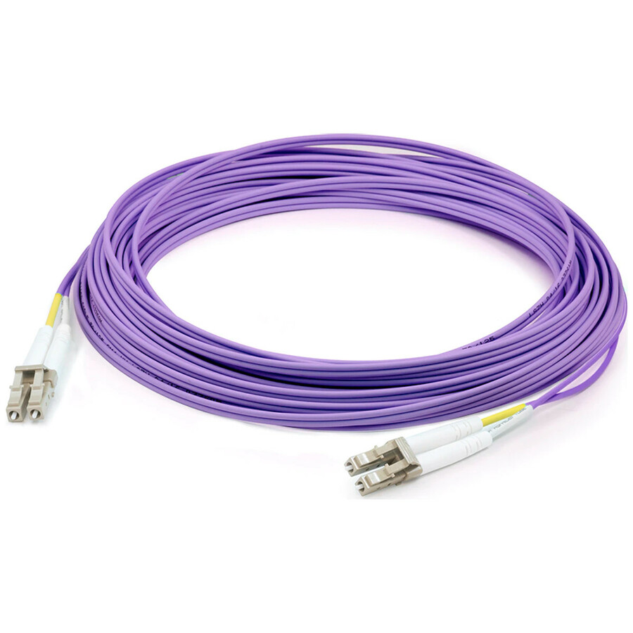 AddOn 15m LC to LC Purple OM1 Duplex OFNR (Riser-Rated) TAA MMF Fiber Patch Cable