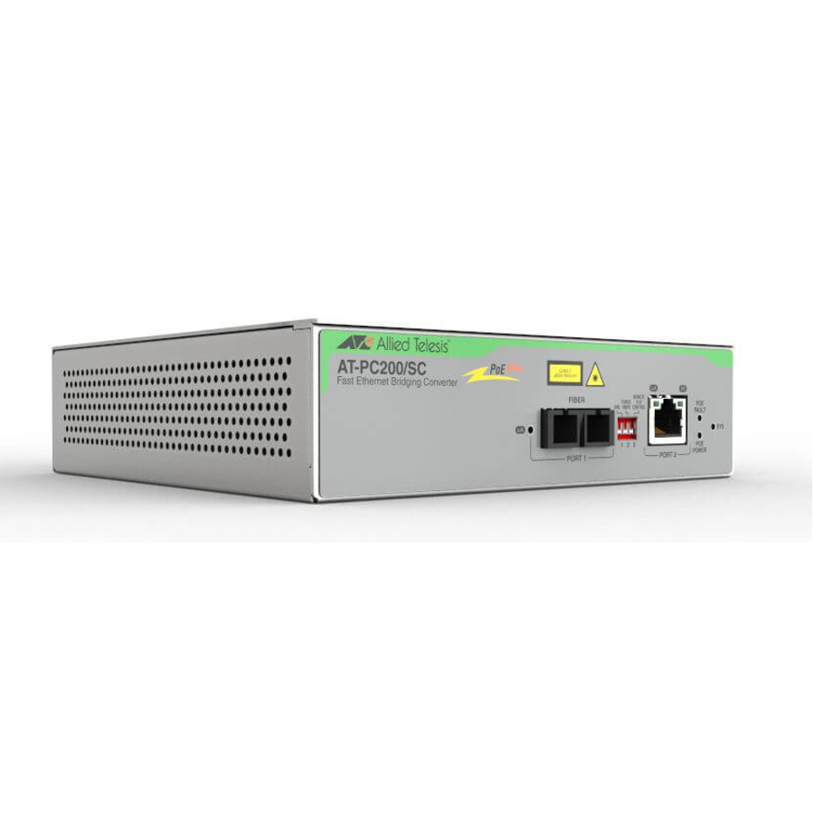 Allied Telesis PoE+ to Fiber Switching Media Converter