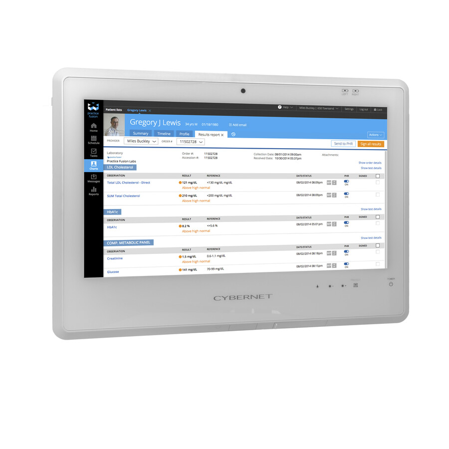 Cybernet CyberMed S S20 All-in-One Computer - Intel Core i5 6th Gen i5-6200U - 8 GB - 128 GB SSD - 19.5" HD+ Touchscreen - Desktop - White