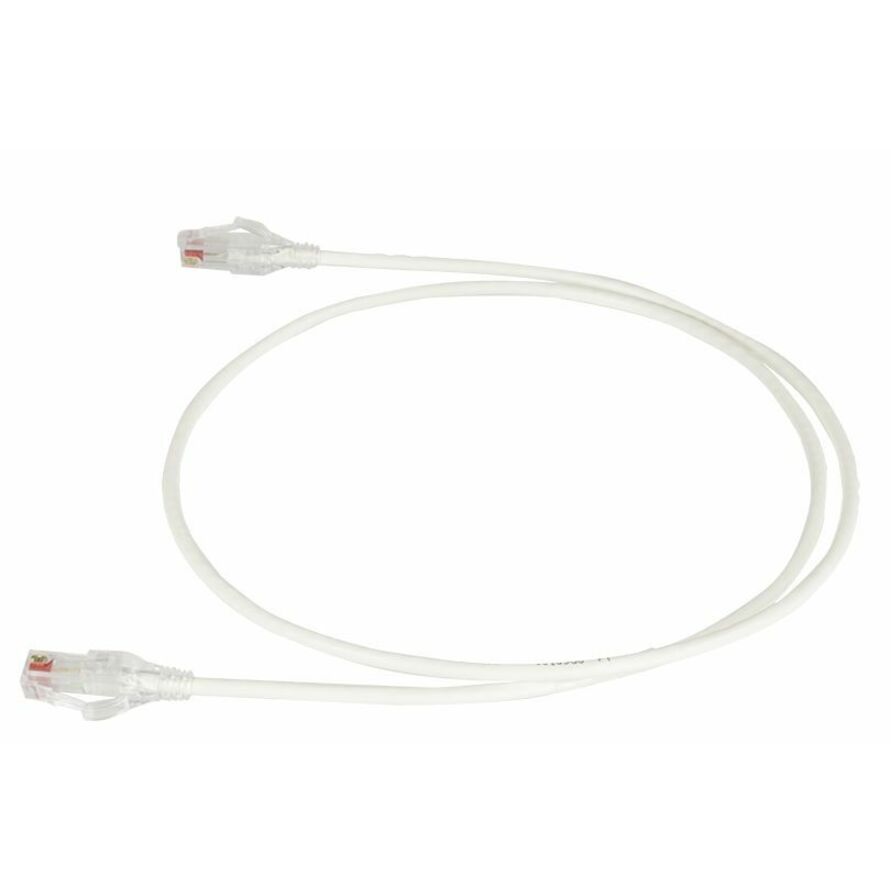 Ortronics 28awg Reduced Diameter CAT 6 channel cord, white, 3ft