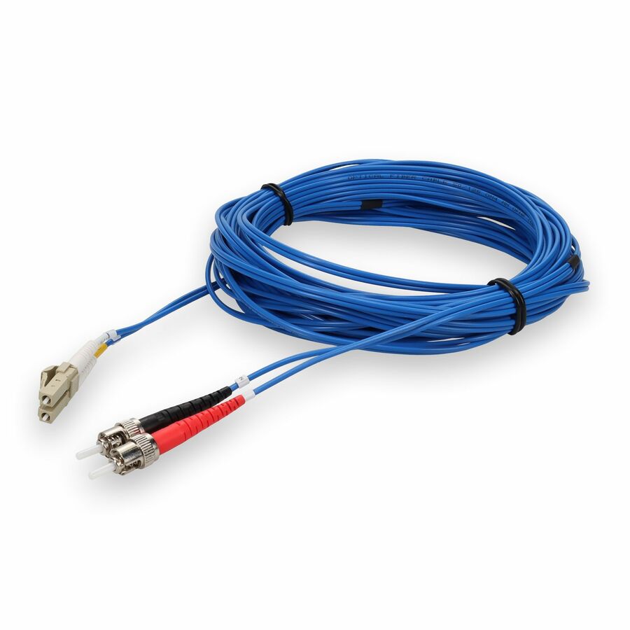AddOn 3m ST to LC Blue OM4 Duplex OFNR (Riser-Rated) Fiber Patch Cable