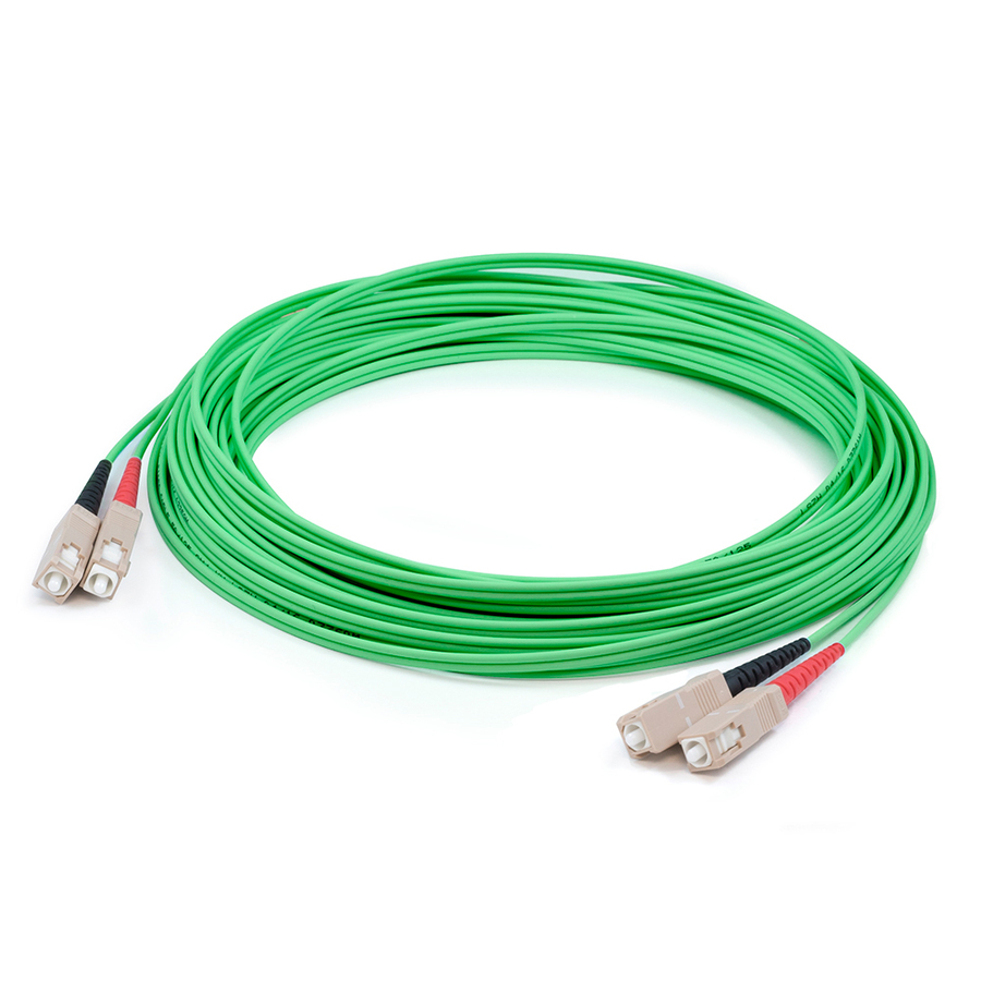 AddOn 70m SC to SC Green OM1 Duplex OFNR (Riser-Rated) MMF Fiber Patch Cable