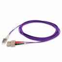 AddOn 10m SC to LC Purple OM1 Duplex OFNR (Riser-Rated) MMF Fiber Patch Cable