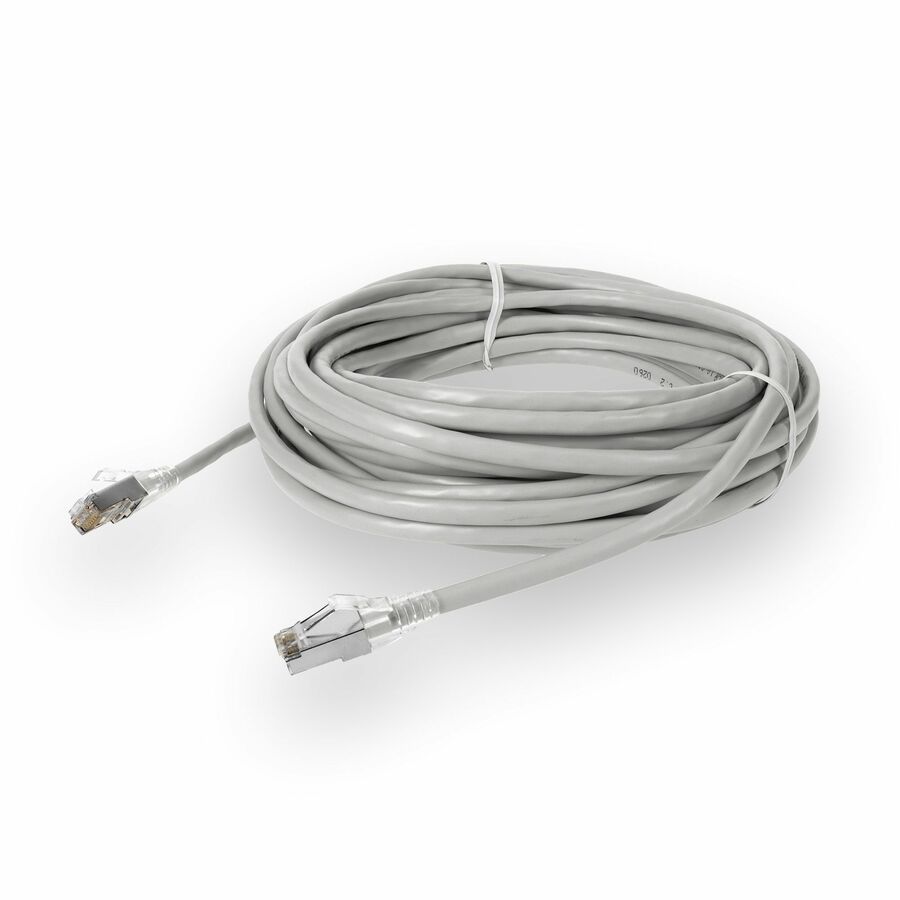 AddOn 50ft White CAT 6A Shielded PVC Ethernet Cable Snagless Easy Clear Boot RJ-45 M/M