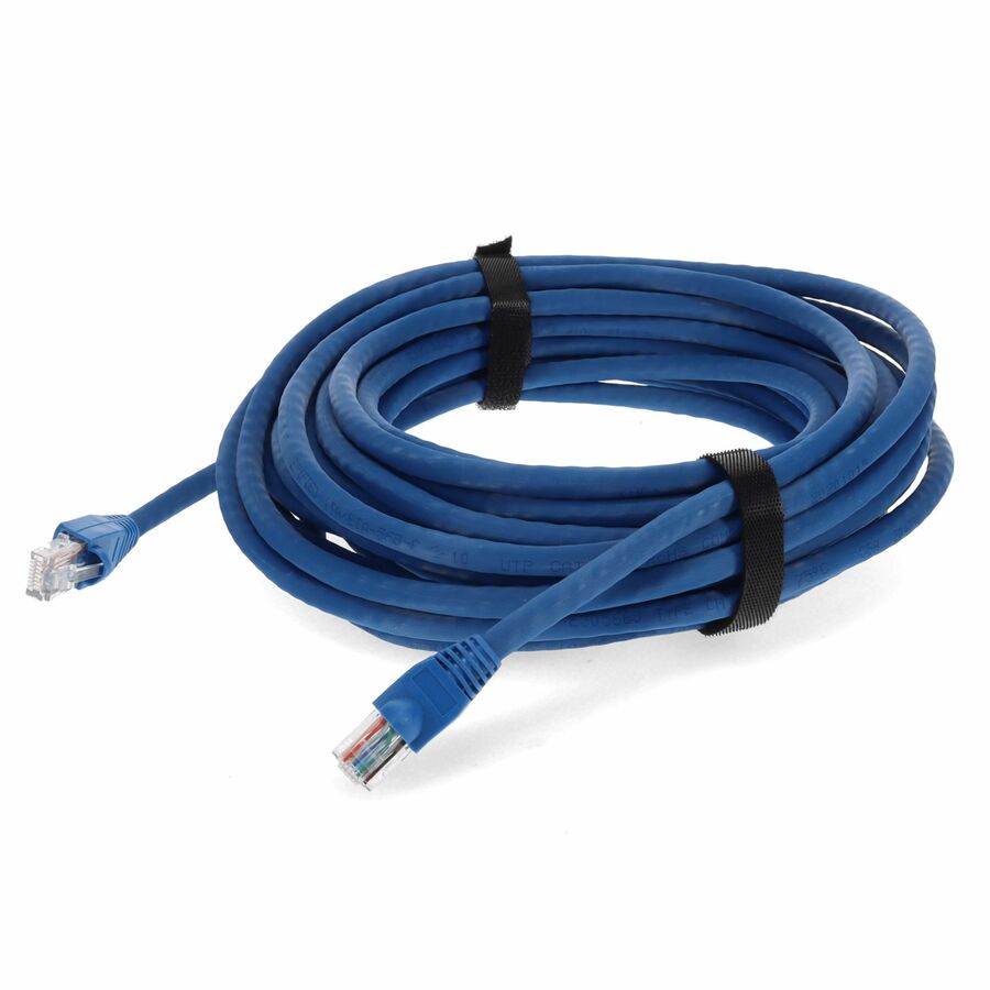 AddOn 50ft Blue CAT6A PVC Ethernet Cable Snagless Bubble Boot RJ-45 M/M CAT 6A