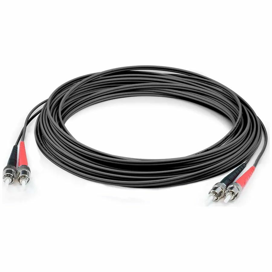 AddOn 10m ST to ST Black OM3 Duplex OFNR (Riser-Rated) Fiber Patch Cable