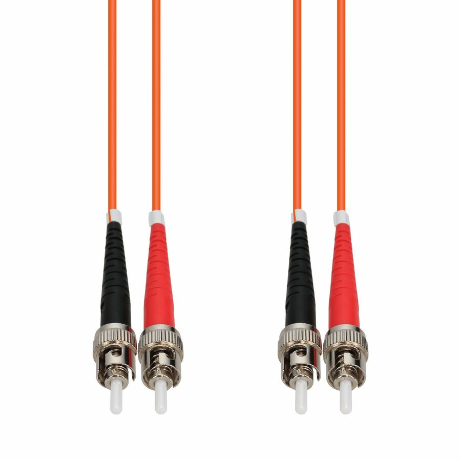AddOn 20m ST to ST Orange OM3 Duplex OFNR (Riser-Rated) MMF (Multi Mode) Fiber Patch Cable, 50/125