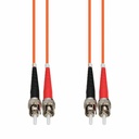AddOn 20m ST to ST Orange OM3 Duplex OFNR (Riser-Rated) MMF (Multi Mode) Fiber Patch Cable, 50/125