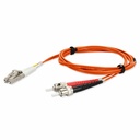 AddOn 2m ST to LC Orange OM3 Duplex OFNR (Riser-Rated) Fiber Patch Cable