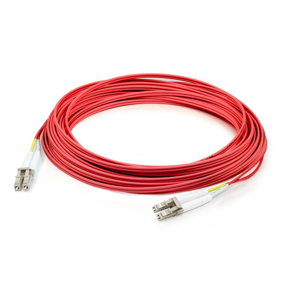 AddOn 10m LC to LC Red OM2 Duplex OFNP (Plenum-Rated) Fiber Patch Cable