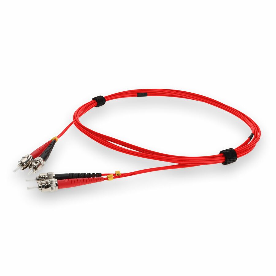 AddOn 3m ST to ST Red OM1 Duplex OFNP (Plenum-Rated) MMF Fiber Patch Cable