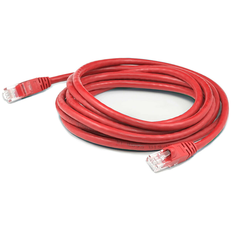 AddOn 4ft Red CAT 6A Shielded PVC Ethernet Cable Snagless Easy Clear Boot RJ-45 M/M