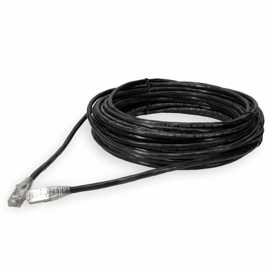 AddOn 14ft Black CAT6A Shielded PVC Ethernet Cable Snagless Easy Clear Boot RJ-45 M/M CAT 6A