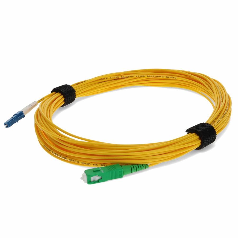 AddOn 20m ASC to LC Yellow OS2 Simplex Microboot, Snagless OFNR (Riser-Rated) SMF Fiber Patch Cable