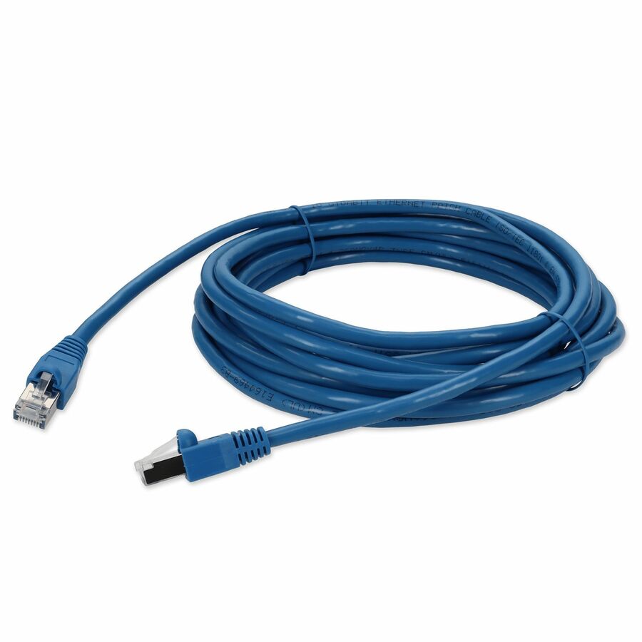 AddOn 12ft Blue CAT6A Shielded PVC Ethernet Cable Snagless Easy Clear Boot RJ-45 M/M CAT 6A