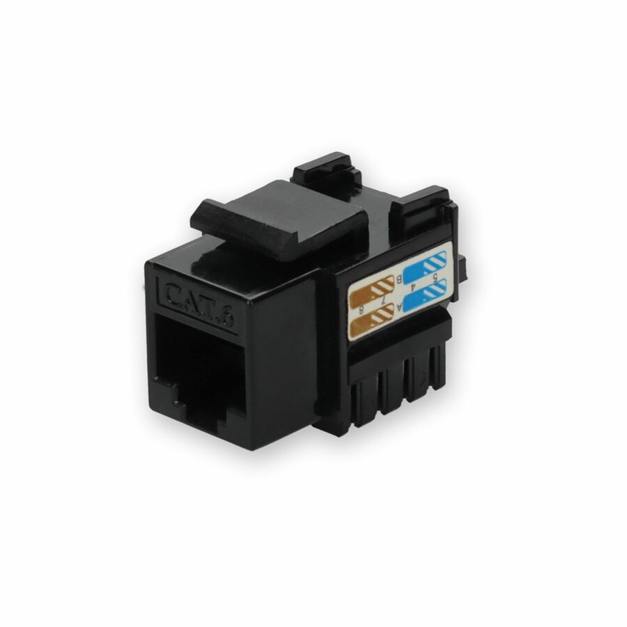 AddOn Non-Terminated to RJ-45 (Female) Black Cat6 UTP Copper Connector 90 Degree