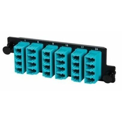 Ortronics High Density 6-LC Quad (24 fibers) OM3/4, Aqua adapters