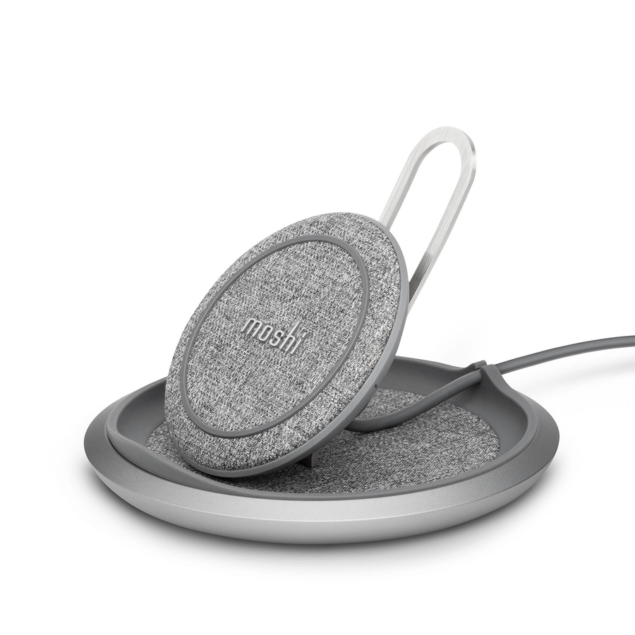 Moshi Lounge Q Wireless Charging Stand, Qi-certified 15 W Fast-charging with Adjustable Height for all Phones, Vertical or Horizontal Charging