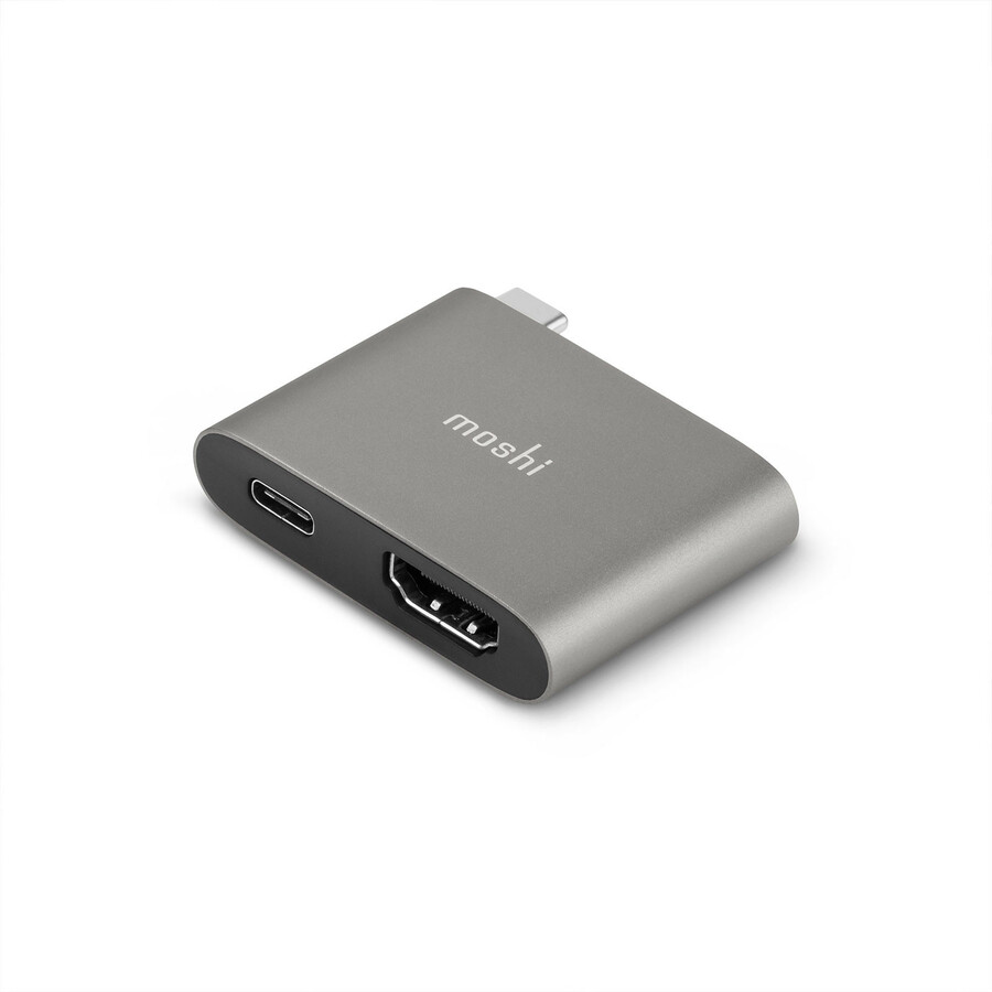 Moshi USB-C to HDMI Adapter with Charging, 4K up to 60 Hz, HDR, USB-C Charging Pass-through, Works with MacBook, MacBook Air, MacBook Pro, Surface
