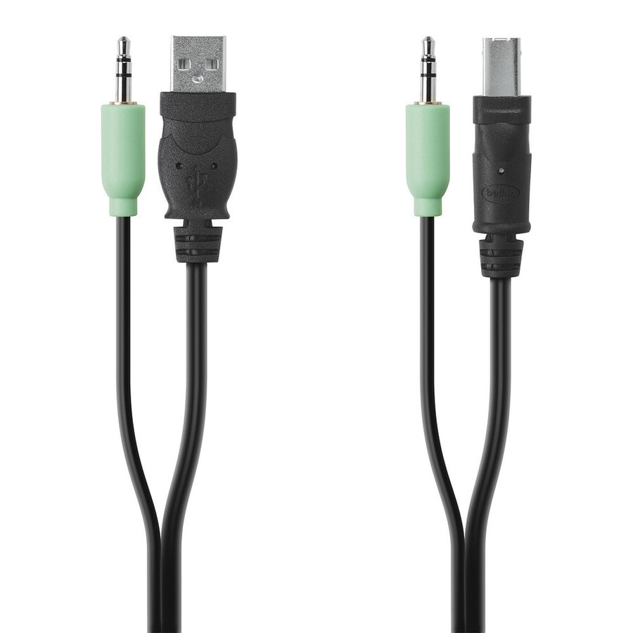 Belkin TAA USB/AUD SKVM CBL, USB A/B, 3.5mm AUDIO, 10'