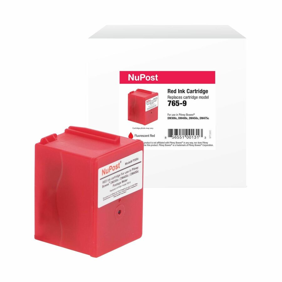 NuPost Non-OEM New Postage Meter Red Ink Cartridge for Pitney Bowes 765-9