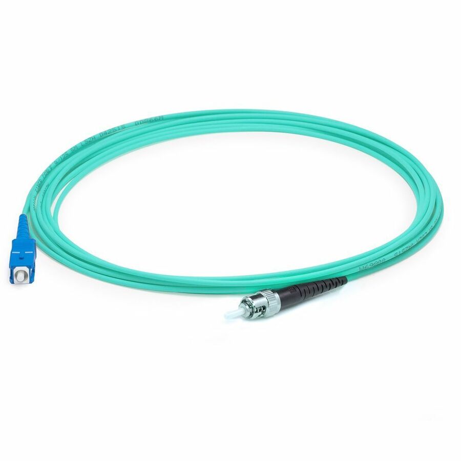 AddOn 2m ST (Male) to SC (Male) Aqua OM4 Simplex Fiber OFNR (Riser-Rated) Patch Cable