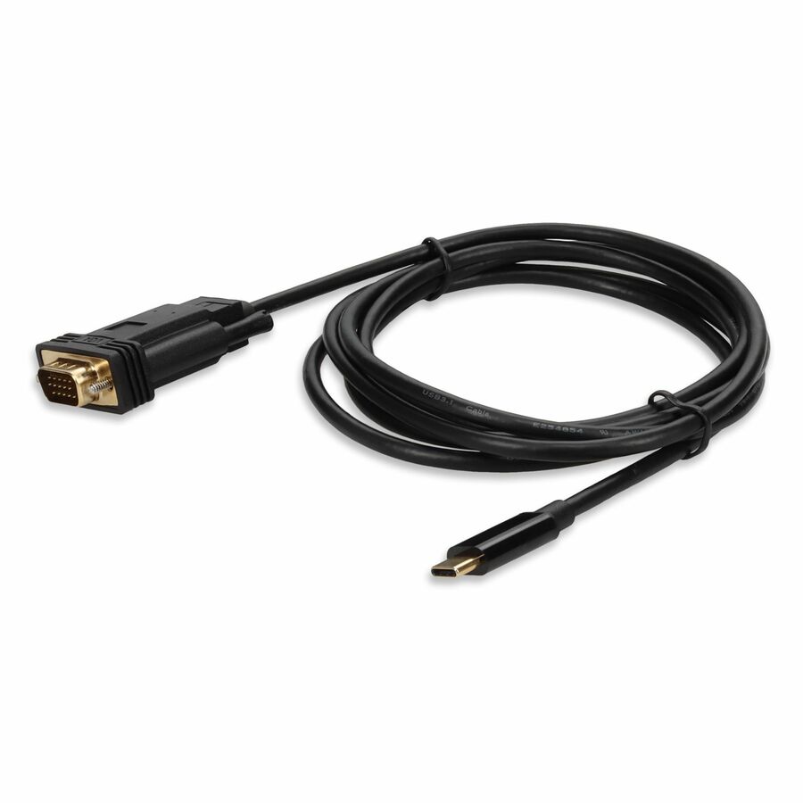 AddOn 2m USB C 3.1 Male to VGA Male Black Cable