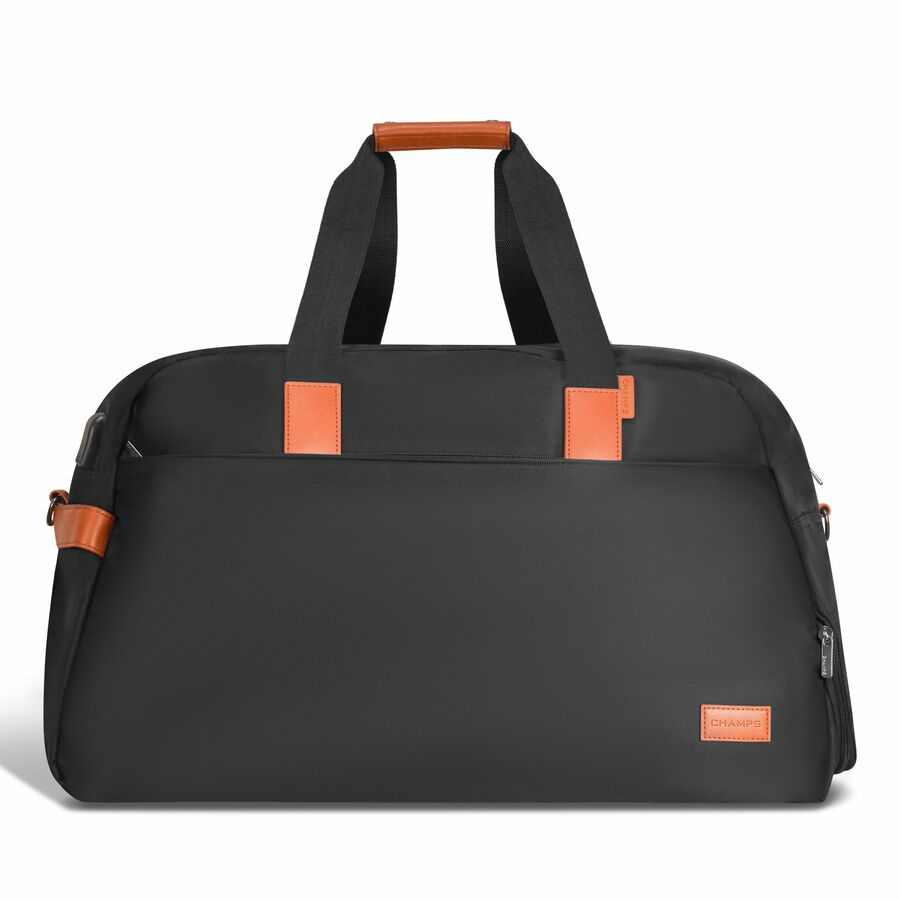 Champs Vintage Carrying Case (Duffel) for 11" to 15.6" Notebook, Tablet, Glasses, Travel, Shoes - Black