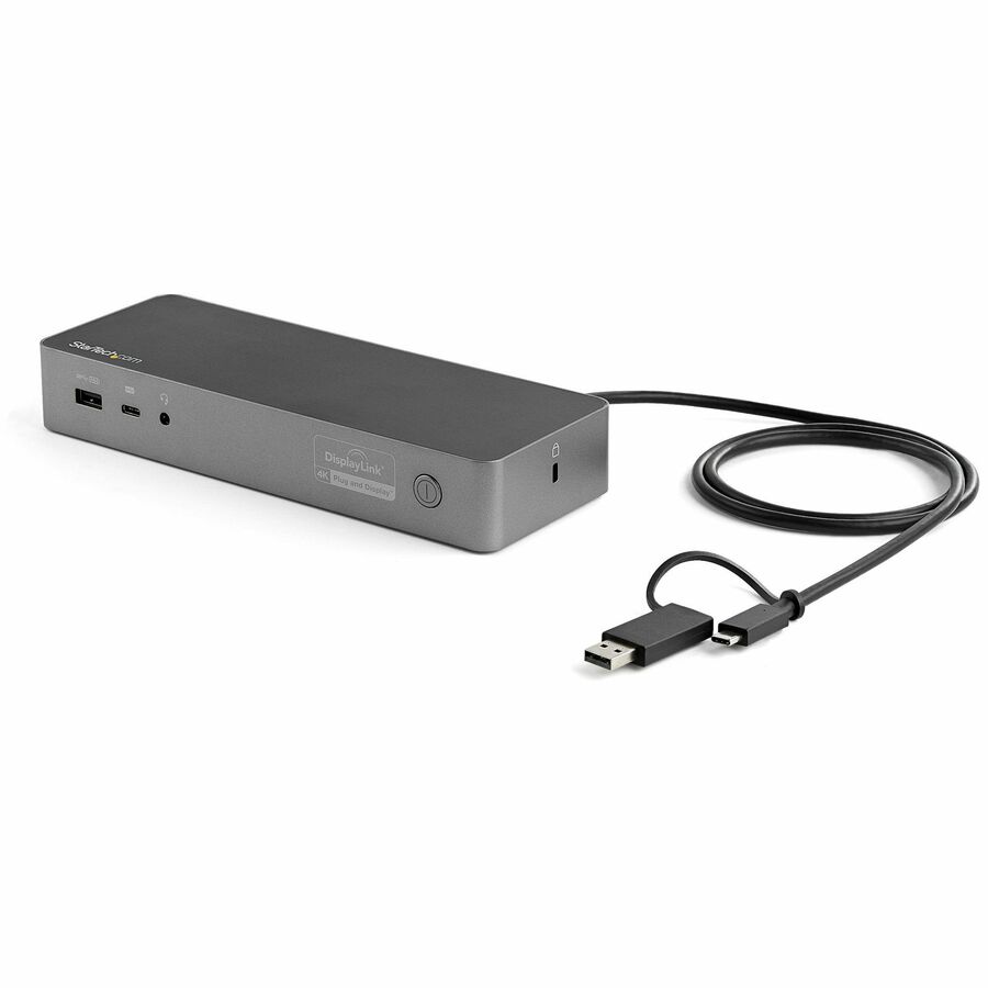 StarTech Universal Laptop Docking Station, Hybrid USB-C & USB-A Dock, Dual 4K DP & HDMI, 100W PD, Mac / Windows / Chrome OS, GbE