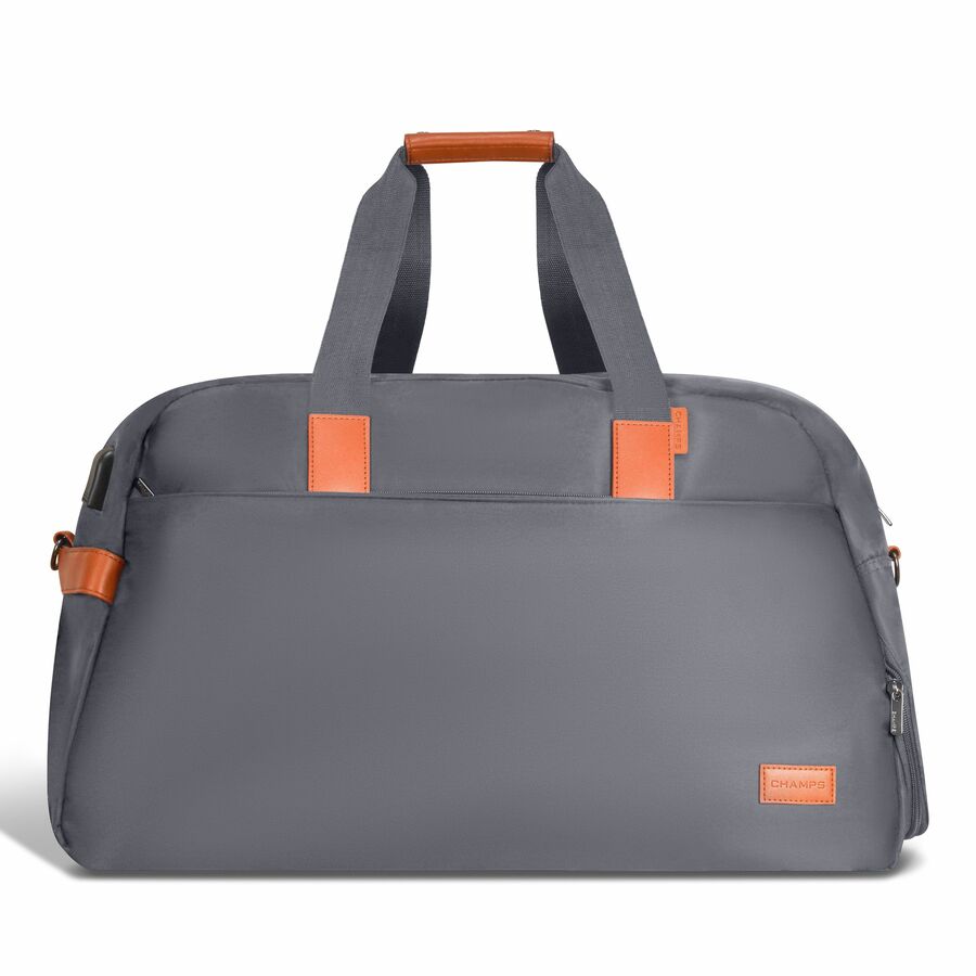 Champs Vintage Carrying Case (Duffel) for 11" to 15.6" Notebook, Tablet, Glasses, Travel, Shoes - Gray