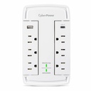 CyberPower CSP6WSUC Home and Office 6 - Outlet Surge Protector with 2400 J Surge Suppression