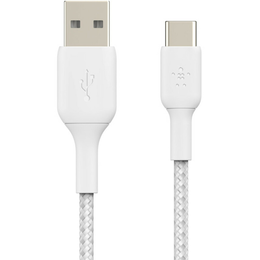 Belkin BoostCharge Braided USB-C to USB-A Cable (2 meter / 6.6 foot, White)