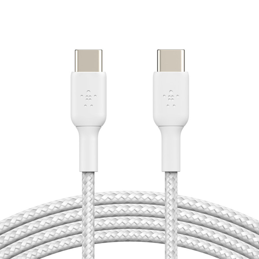 Belkin Braided USB-C to USB-C Cable (1m / 3.3ft, White)