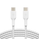Belkin Braided USB-C to USB-C Cable (1m / 3.3ft, White)