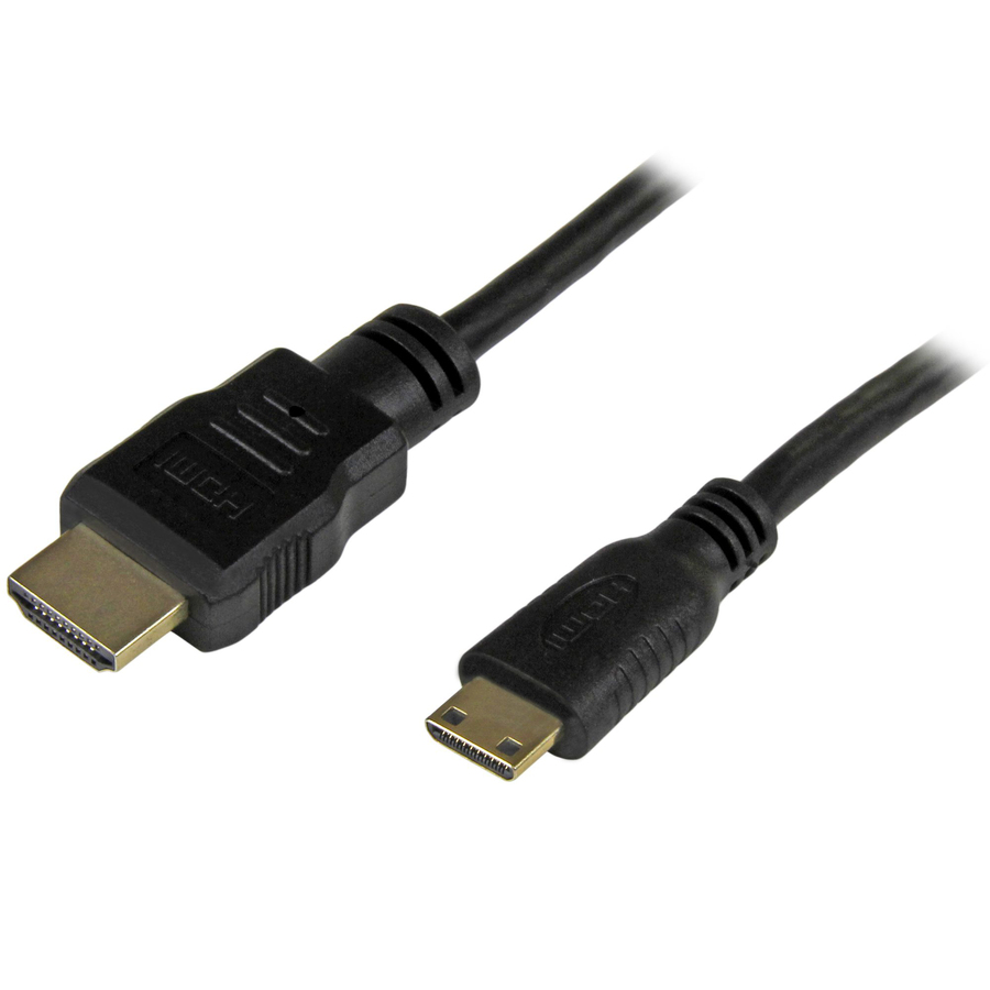 StarTech 6ft Mini HDMI to HDMI Cable with Ethernet, 4K 30Hz High Speed Mini HDMI 1.4 (Type-C) Device to HDMI Adapter Cable/Cord, M/M