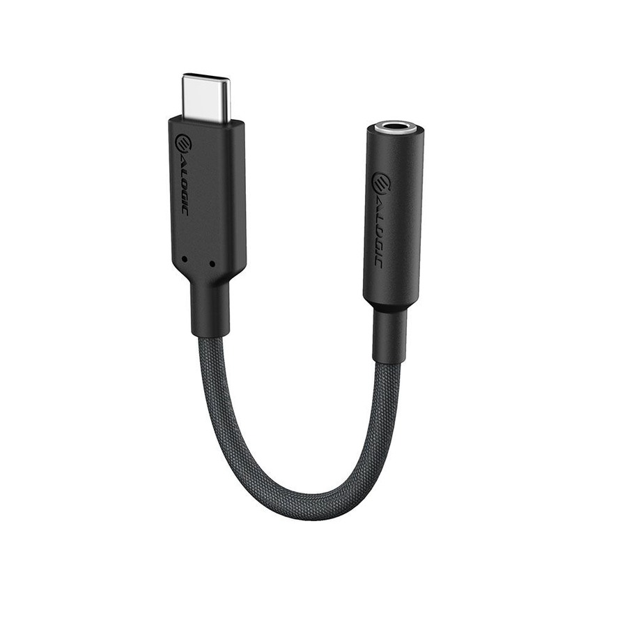 ALOGIC Elements PRO 10cm USB-C to 3.5mm Audio Adapter - Black
