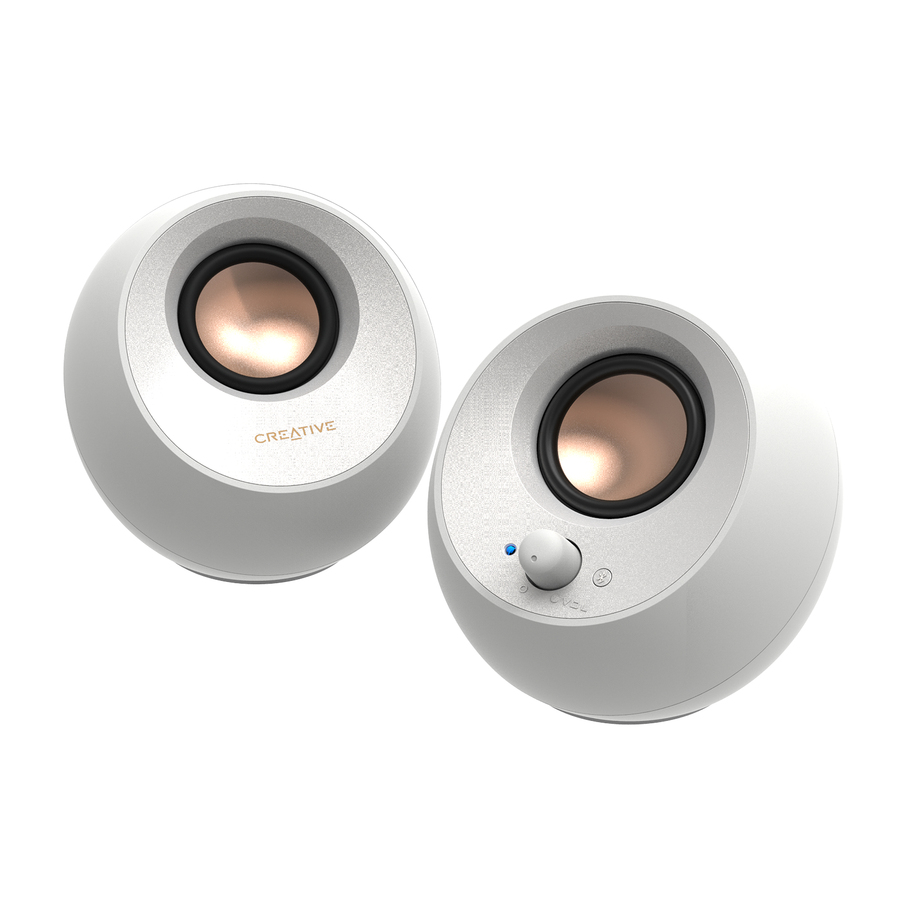 Creative Pebble V3 2.0 Bluetooth Speaker System - 8 W RMS - White