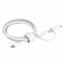 Belkin 60W 2-in-1 USB-C to USB-C and Lightning Cable - 480 Mbps - Braided - M/M - 5ft/1.5m - White