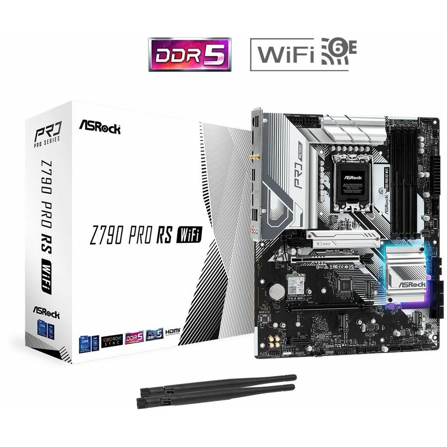 ASRock Z790 Pro RS WiFi Gaming Desktop Motherboard - Intel Z790 Chipset - Socket LGA-1700 - ATX