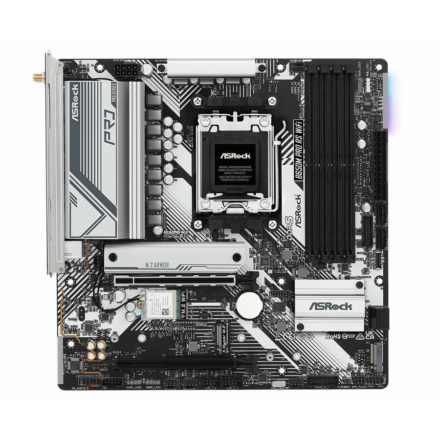 ASRock B650M Pro RS WiFi Gaming Desktop Motherboard - AMD B650 Chipset - Socket AM5 - Micro ATX
