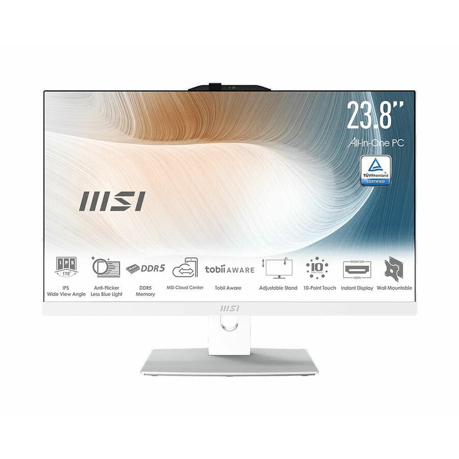 MSI Modern AM242TP 1M-1200US - All-in-One Computer - Intel Core 3 100U - 8 GB - 512 GB SSD - 23.8˘ Full HD IPS Touchscreen - White - W11 - 1Y Warranty