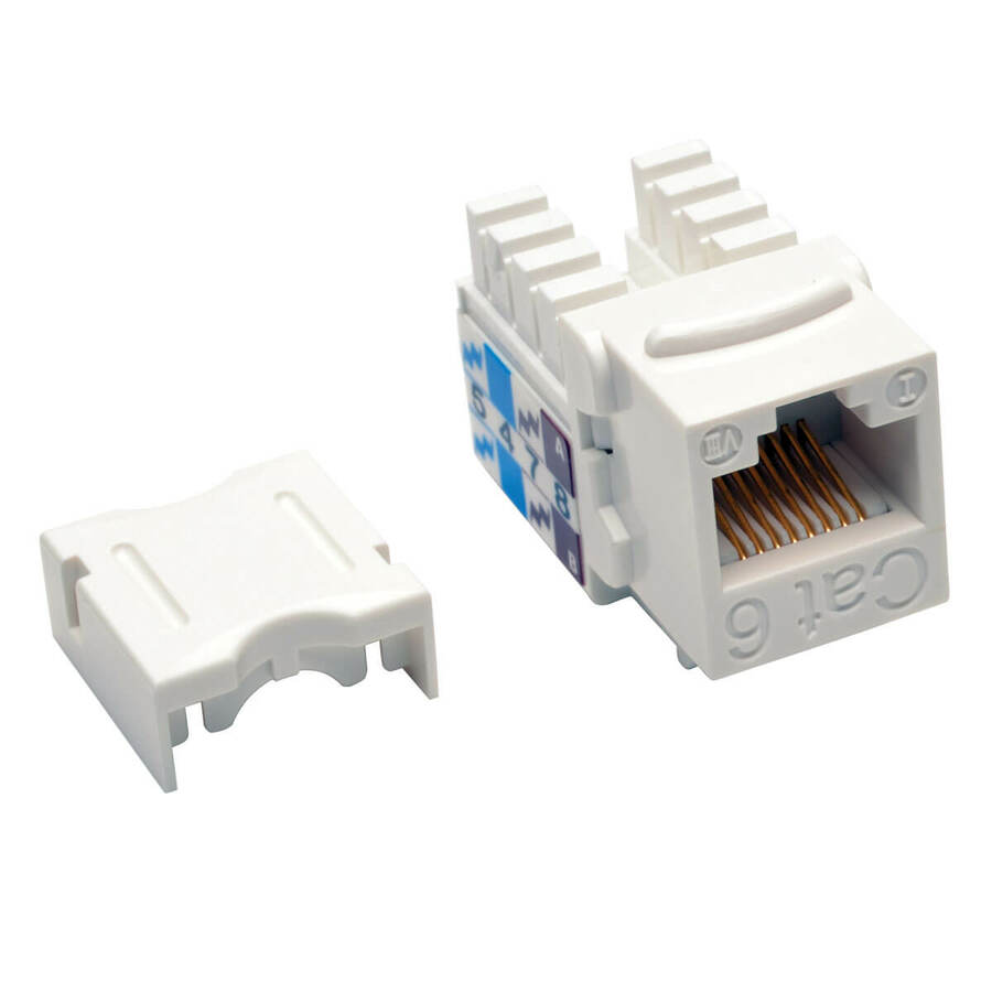 Tripp Lite by Eaton Cat6/Cat5e 110 Style Punch Down Keystone Jack - White 25-Pack TAA