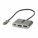 StarTech USB C Multiport Adapter, USB-C to HDMI 4K, 100W PD Pass-Through, USB 3.0 Hub 5Gbps (1xC/1xA), USB-C Mini Dock/Travel Dock