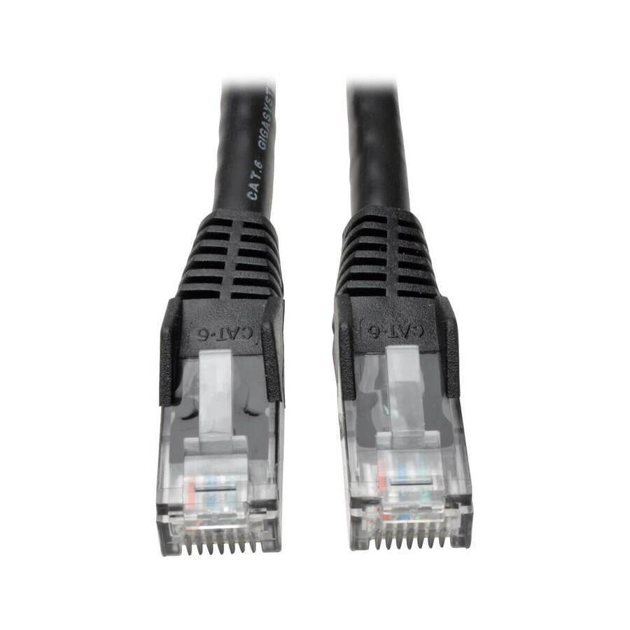 Tripp Lite by Eaton Cat6 Gigabit Snagless Molded (UTP) Ethernet Cable (RJ45 M/M) PoE Black 15 ft. (4.57 m)