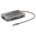StarTech USB-C Multiport Adapter w/USB-C DP Alt Mode Video/4K HDMI/VGA, USB-C Dual Monitor Docking Station, Mini Dock/MST Hub, TAA