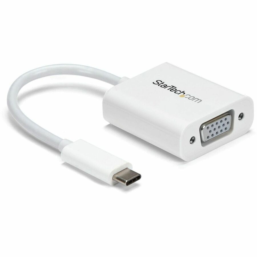 StarTech USB-C to VGA Adapter - White - Thunderbolt 3 Compatible - USB C Adapter - USB Type C to VGA Dongle Converter