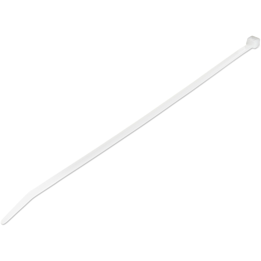 StarTech 10"(25cm) Cable Ties, 2-5/8"(68mm) Dia, 50lb(22kg) Tensile Strength, Nylon Self Locking Ties, UL Listed, 100 Pack, White, TAA