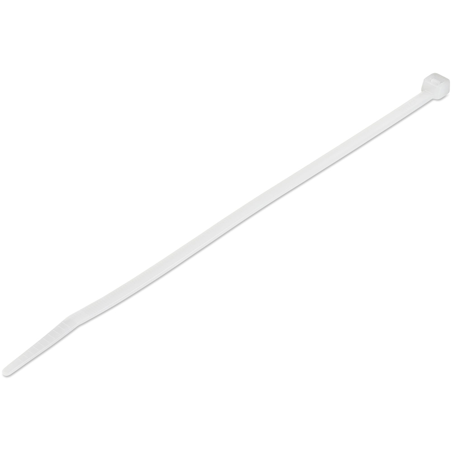 StarTech 8"(20cm) Cable Ties, 2-1/8"(55mm) Dia, 50lb(22kg) Tensile Strength, Nylon Self Locking Zip Ties, UL, 100 Pack, White, TAA